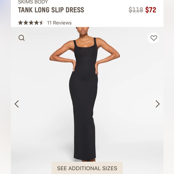 SKIMS Black Tank Long Slip Dress - Picture 1 of 6